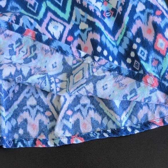 Geometric Patterned Blue Skirt - Picture 3 of 3